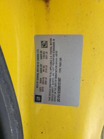 2G1FA1E35D9121997 - 2013 CHEVROLET CAMARO LS YELLOW photo 12