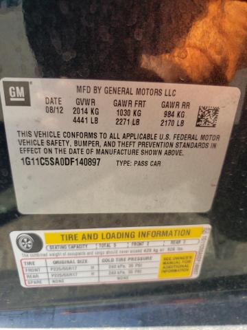 1G11C5SA0DF140897 - 2013 CHEVROLET MALIBU 1LT 石墨色 照片 12