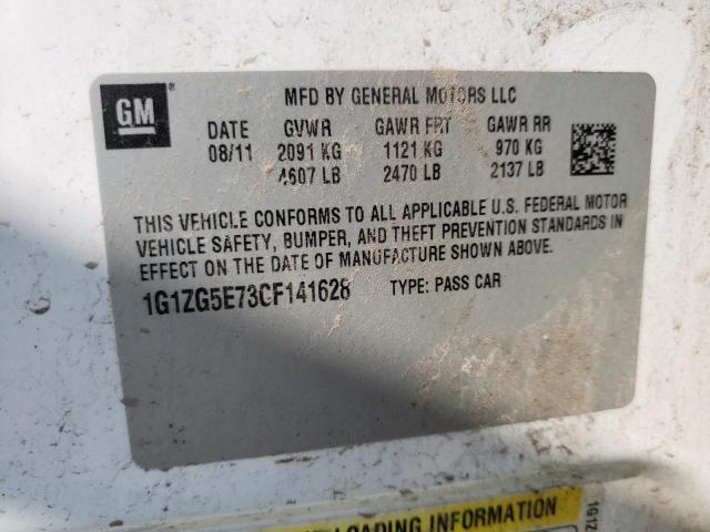 1G1ZG5E73CF141628 - 2012 CHEVROLET MALIBU LTZ თეთრი ფოტო 12