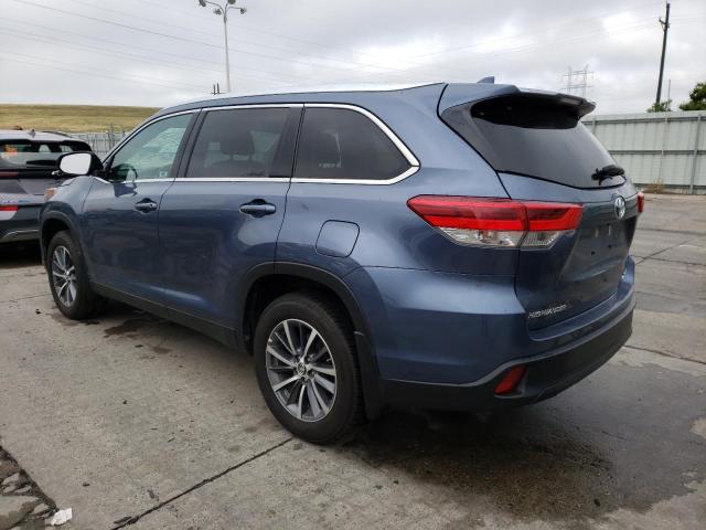 5TDJZRFHXKS733541 - 2019 TOYOTA HIGHLANDER SE BLUE photo 2