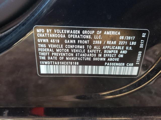 1VWDT7A31HC078188 - 2017 VOLKSWAGEN PASSAT R-LINE Qara foto 12