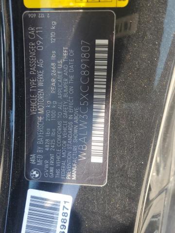 WBALW3C5XCC891807 - 2012 BMW 640 I BLACK photo 12