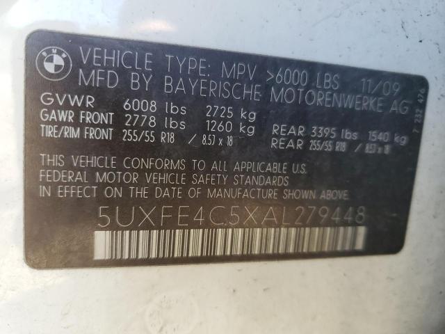 5UXFE4C5XAL279448 - 2010 BMW X5 XDRIVE30I 白色 照片 13