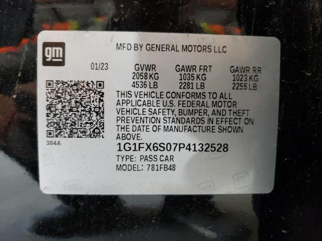 1G1FX6S07P4132528 - 2023 CHEVROLET BOLT EV 2LT BLACK photo 12