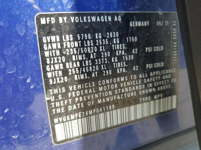 WVGKMPE26MP041189 - 2021 VOLKSWAGEN ID.4 PRO S BLUE photo 14