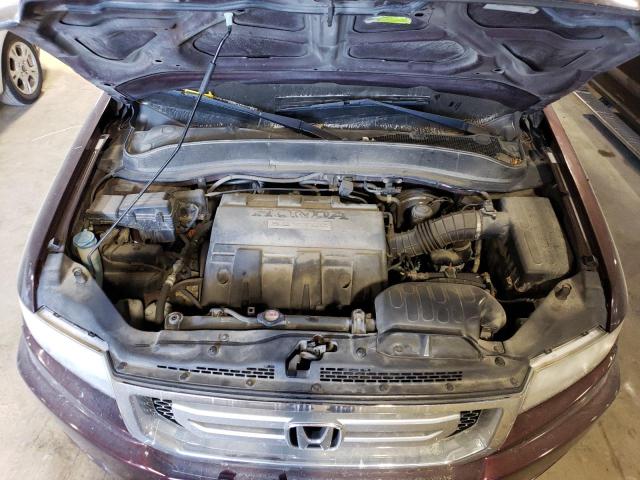 2HJYK16559H501895 - 2009 HONDA RIDGELINE RTL BURGUNDY photo 11