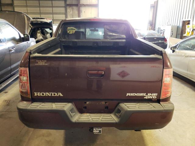 2HJYK16559H501895 - 2009 HONDA RIDGELINE RTL BURGUNDY photo 6