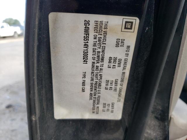 2G4WF5514Y1300241 - 2000 BUICK REGAL GS Қара фото 12