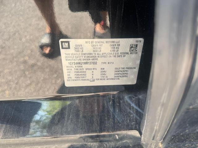 1GYS4HKJ1HR137032 - 2017 CADILLAC ESCALADE ESV LUXURY BLACK photo 10