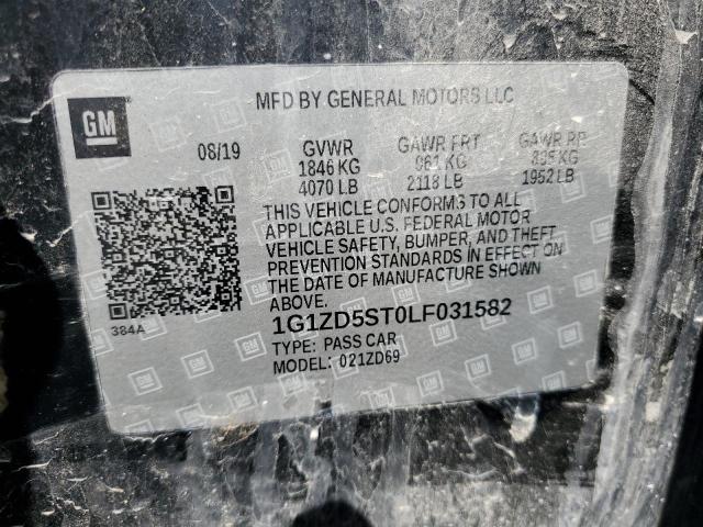 1G1ZD5ST0LF031582 - 2020 CHEVROLET MALIBU LT BLACK photo 13