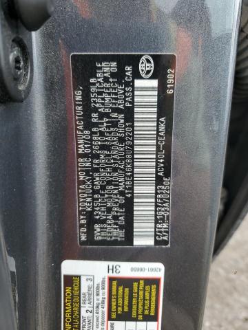 4T1BE46K88U792201 - 2008 TOYOTA CAMRY CE CHARCOAL photo 12