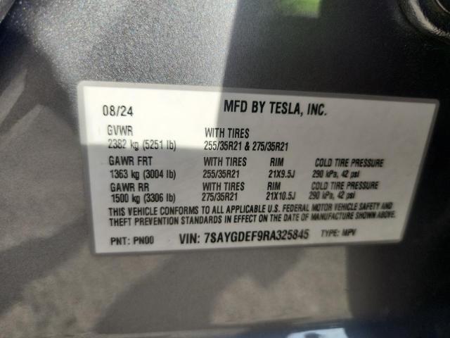 7SAYGDEF9RA325845 - 2024 TESLA MODEL Y Մոխրագույն լուսանկար 12