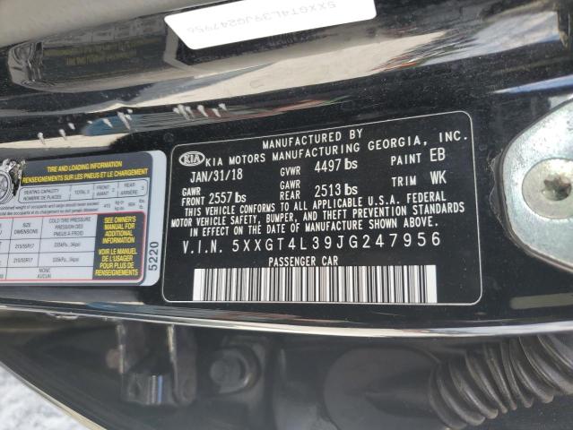 5XXGT4L39JG247956 - 2018 KIA OPTIMA LX 黑色 照片 12