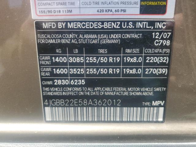 4JGBB22E58A362012 - 2008 MERCEDES-BENZ ML 320 CDI GOLD photo 13