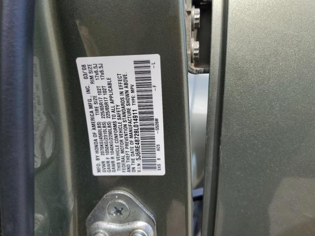 5J6RE48728L014911 - 2008 HONDA CR-V EXL GREEN photo 14