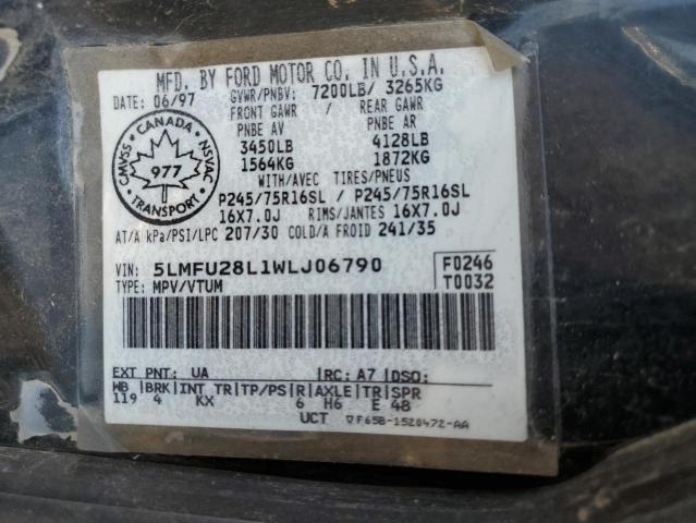 5LMFU28L1WLJ06790 - 1998 LINCOLN NAVIGATOR შავი ფოტო 13