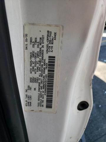 4TASN92N5YZ671481 - 2000 TOYOTA TACOMA XTRACAB PRERUNNER თეთრი ფოტო 12