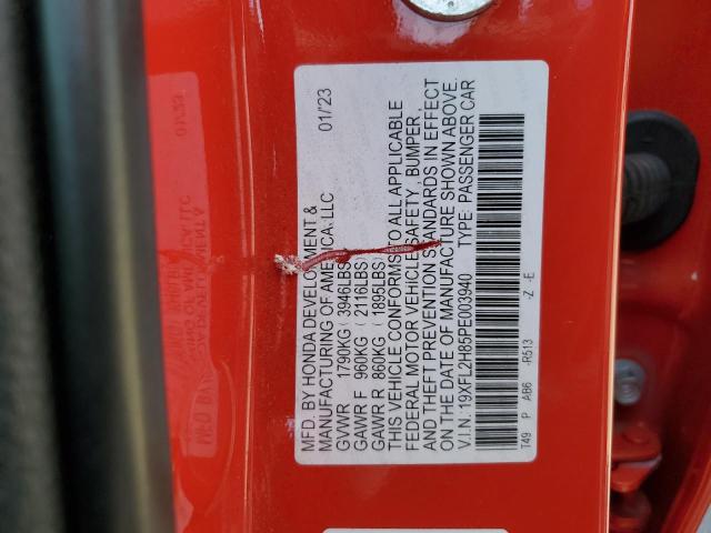 19XFL2H85PE003940 - 2023 HONDA CIVIC SPORT 红色 照片 12