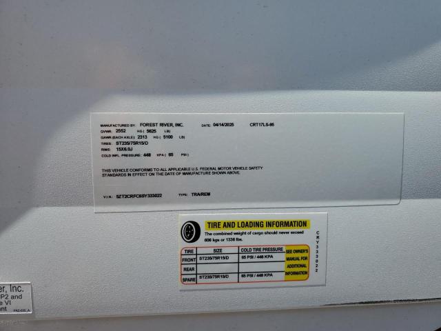 5ZT2CRFC6SY333022 - 2025 CAMPER TRAILER WHITE photo 8