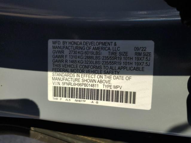 5FNRL6H96PB014811 - 2023 HONDA ODYSSEY ELITE BLUE photo 14