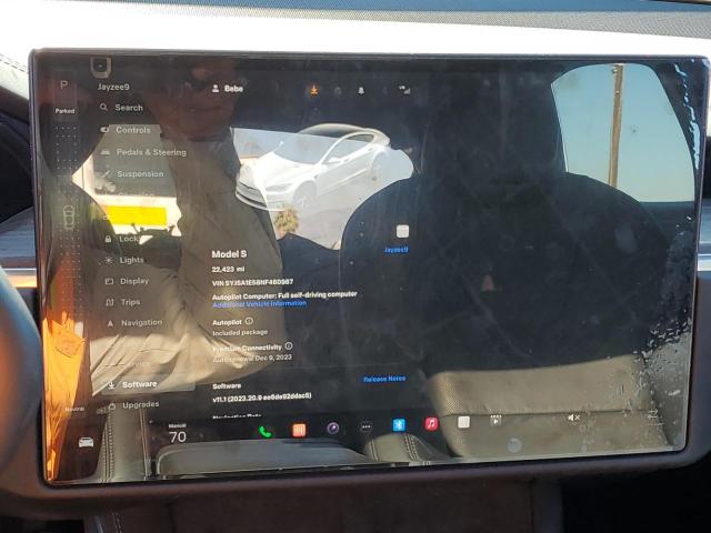 5YJSA1E58NF460967 - 2022 TESLA MODEL S Սպիտակ լուսանկար 9