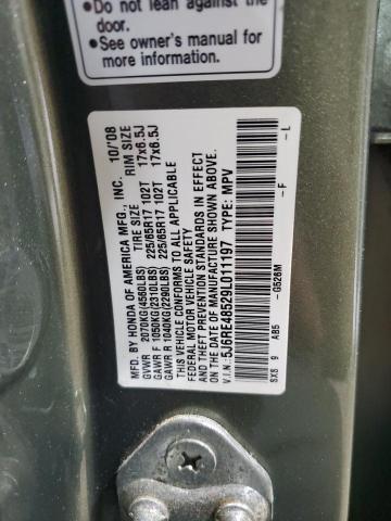 5J6RE48529L011197 - 2009 HONDA CR-V EX GREEN photo 14