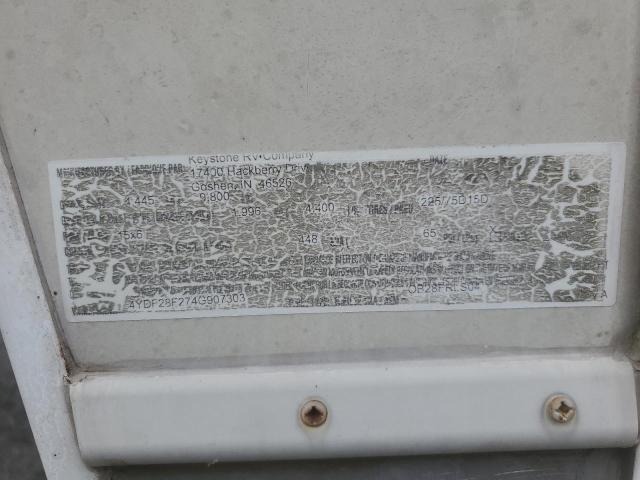 4YDF28F274G907303 - 2004 KEYSTONE OUTBACK WHITE photo 10