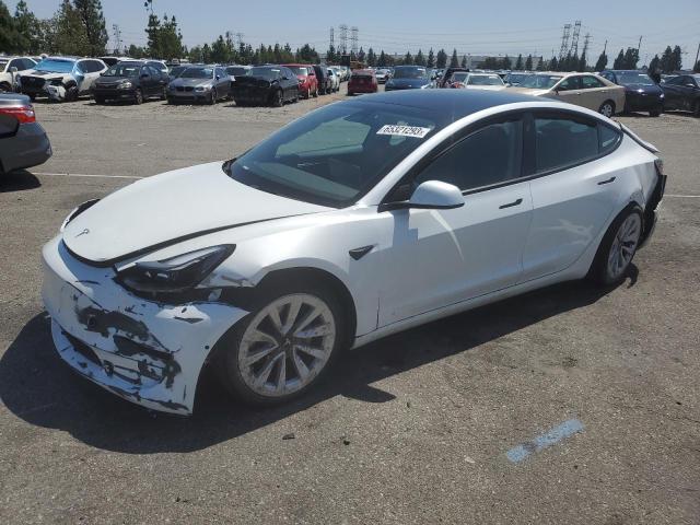 5YJ3E1EB7NF212319 - 2022 TESLA MODEL 3 WHITE photo 1