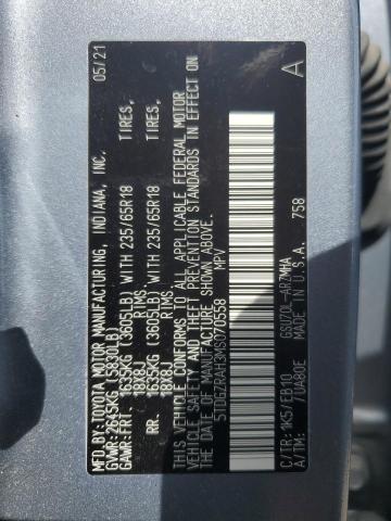 5TDGZRAH3MS070558 - 2021 TOYOTA HIGHLANDER XLE Boz foto 13