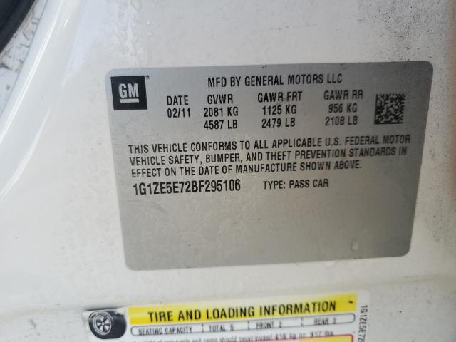 1G1ZE5E72BF295106 - 2011 CHEVROLET MALIBU LTZ თეთრი ფოტო 12