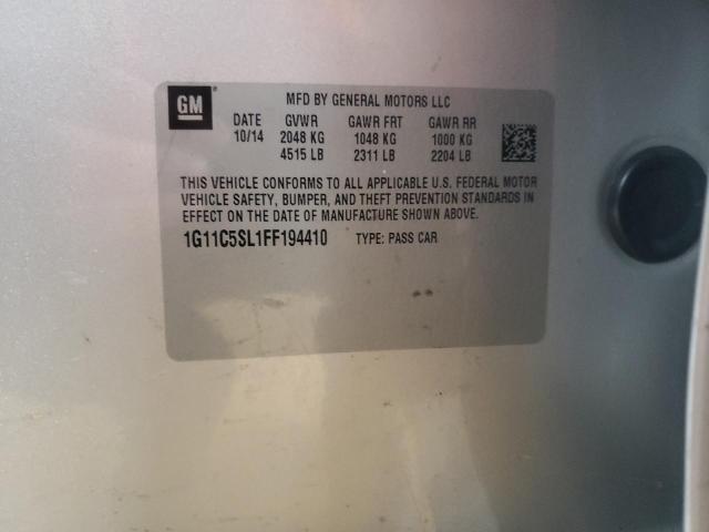 1G11C5SL1FF194410 - 2015 CHEVROLET MALIBU 1LT SILVER photo 12