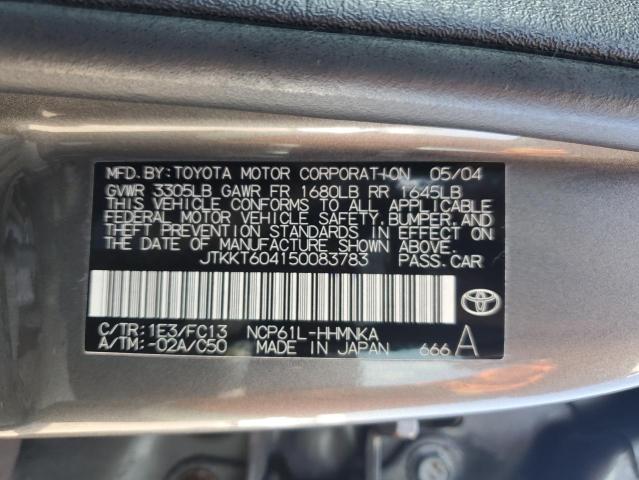 JTKKT604150083783 - 2005 TOYOTA SCION XA 灰色 照片 12