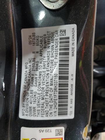 2HGFE1F73RH337150 - 2024 HONDA CIVIC EX GRAY photo 13