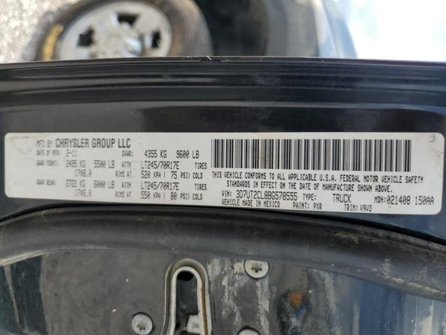 3D7UT2CL8BG578555 - 2011 DODGE RAM 2500 BLACK photo 12