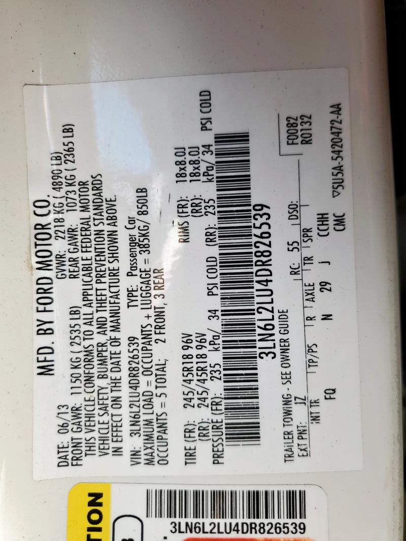 3LN6L2LU4DR826539 - 2013 LINCOLN MKZ HYBRID Ağ foto 12