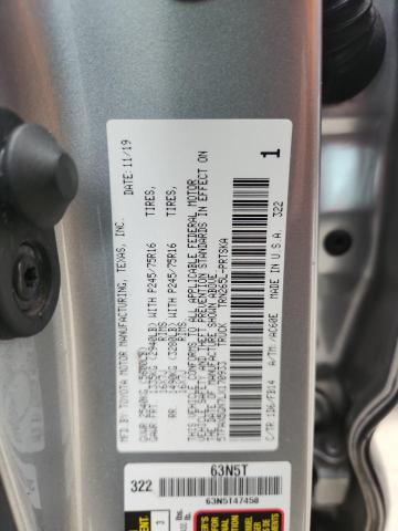 5TFAX5GN7LX170933 - 2020 TOYOTA TACOMA DOUBLE CAB SILVER photo 13