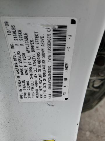 19UUA8F54AA008292 - 2010 ACURA TL თეთრი ფოტო 12