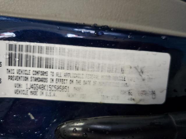 1J4GS48K15C505051 - 2005 JEEP GRAND CHER LAREDO أزرق صورة 13