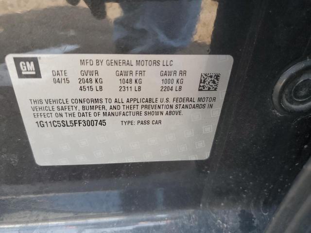 1G11C5SL5FF300745 - 2015 CHEVROLET MALIBU 1LT 黑色 照片 12