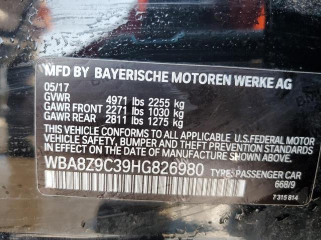 WBA8Z9C39HG826980 - 2017 BMW 330 XIGT BLACK photo 13