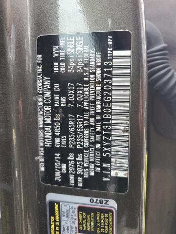 5XYZT3LB0EG203713 - 2014 HYUNDAI SANTA FE SPORT GRAY photo 13