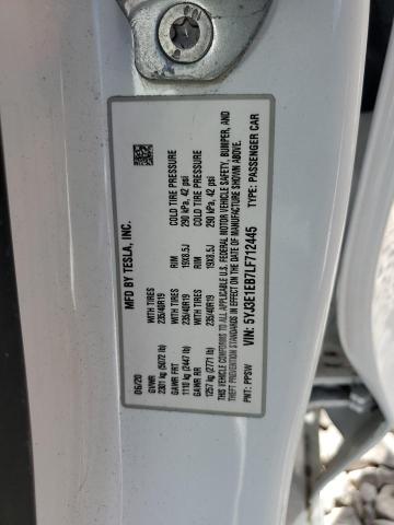 5YJ3E1EB7LF712445 - 2020 TESLA MODEL 3 أبيض صورة 13