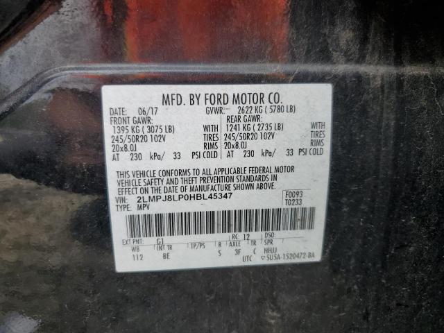 2LMPJ8LP0HBL45347 - 2017 LINCOLN MKX RESERVE შავი ფოტო 12