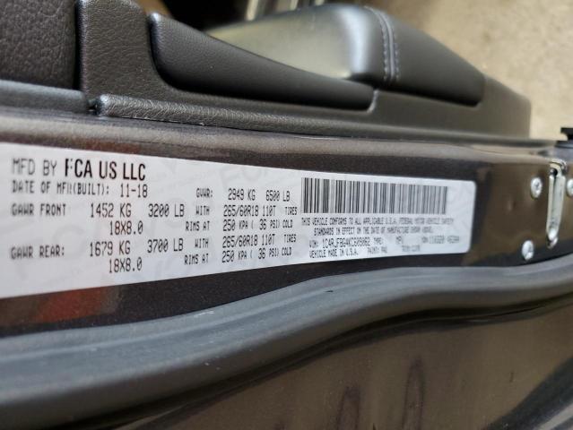 1C4RJFBG4KC609062 - 2019 JEEP GRAND CHER LIMITED CHARCOAL photo 12