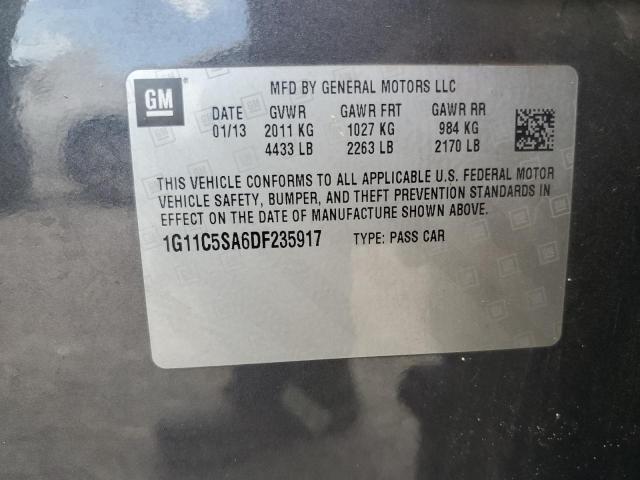 1G11C5SA6DF235917 - 2013 CHEVROLET MALIBU 1LT GRAY photo 12