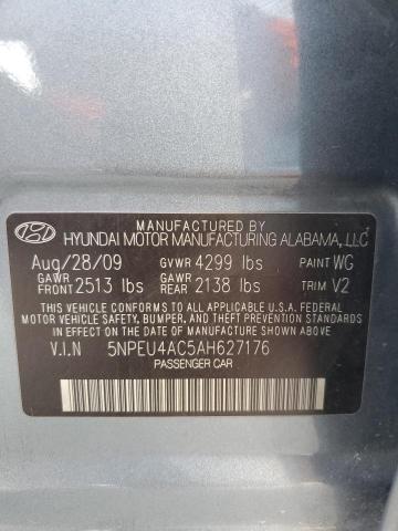 5NPEU4AC5AH627176 - 2010 HYUNDAI SONATA SE BLUE photo 12