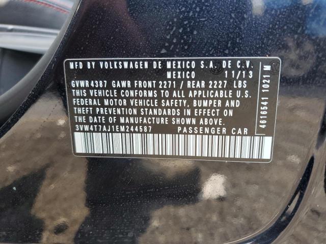 3VW4T7AJ1EM244587 - 2014 VOLK JETTA GLI Սև լուսանկար 12