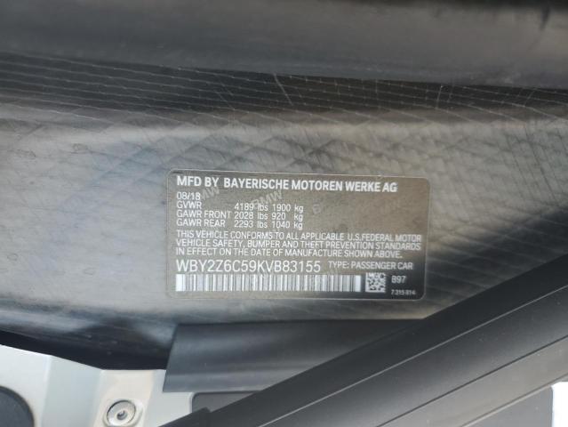 WBY2Z6C59KVB83155 - 2019 BMW I8 WHITE photo 13