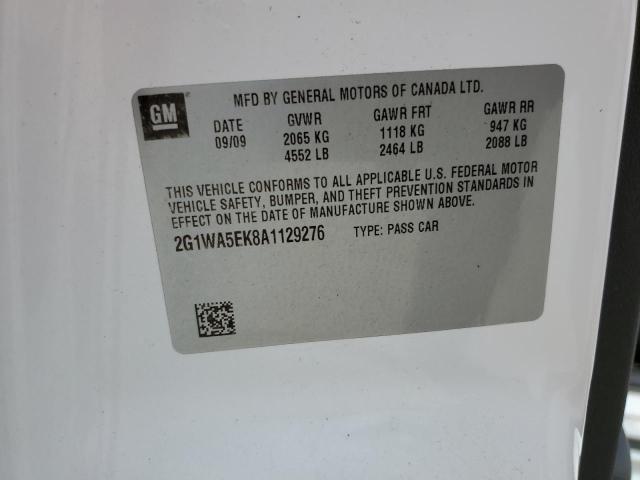 2G1WA5EK8A1129276 - 2010 CHEVROLET IMPALA LS WHITE photo 13