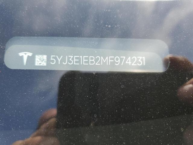 5YJ3E1EB2MF974231 - 2021 TESLA MODEL 3 გრაფიტი ფოტო 12